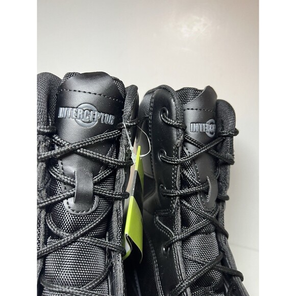 Interceptor Boots Mens 11 Wide Black Leather Force Tactical Steel Toe Work NEW - Picture 4 of 10